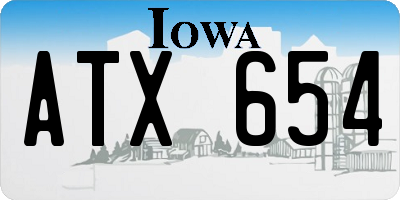 IA license plate ATX654
