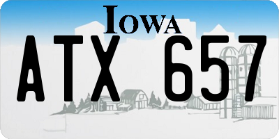 IA license plate ATX657