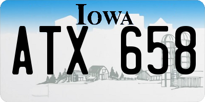 IA license plate ATX658