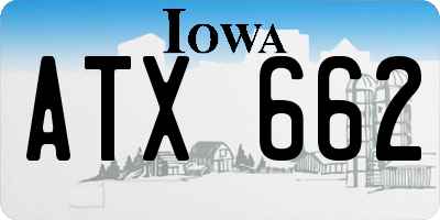 IA license plate ATX662