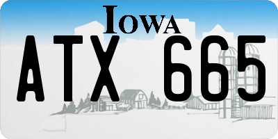 IA license plate ATX665