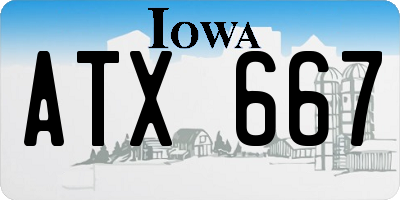 IA license plate ATX667