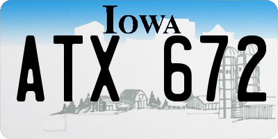 IA license plate ATX672