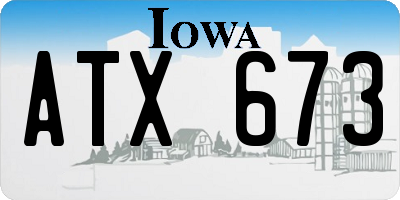 IA license plate ATX673