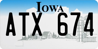 IA license plate ATX674
