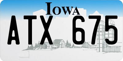 IA license plate ATX675