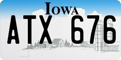 IA license plate ATX676
