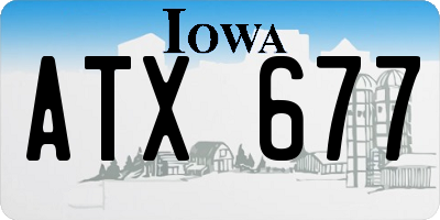 IA license plate ATX677