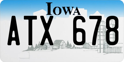 IA license plate ATX678