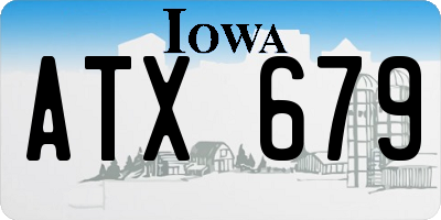 IA license plate ATX679
