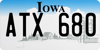 IA license plate ATX680