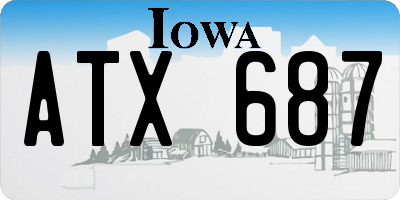 IA license plate ATX687