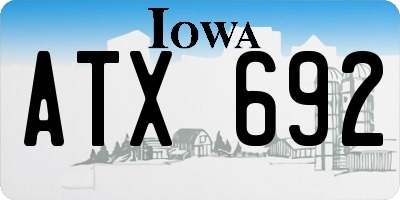 IA license plate ATX692