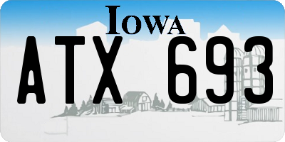 IA license plate ATX693