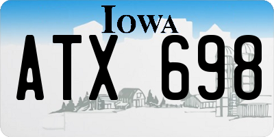 IA license plate ATX698