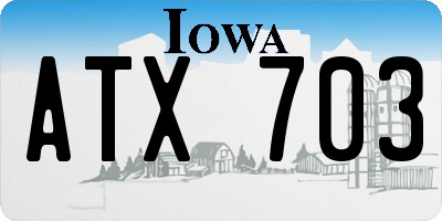IA license plate ATX703