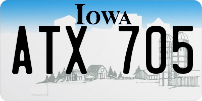 IA license plate ATX705