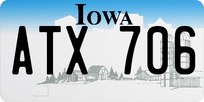 IA license plate ATX706