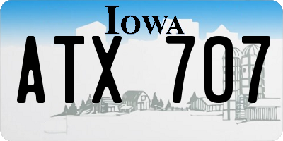 IA license plate ATX707