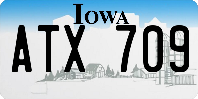 IA license plate ATX709