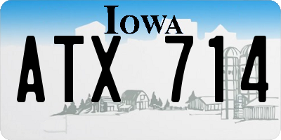 IA license plate ATX714