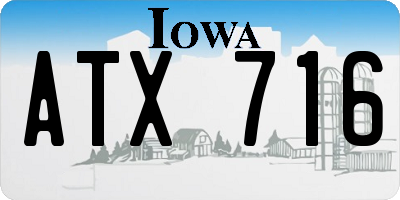 IA license plate ATX716