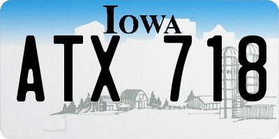 IA license plate ATX718