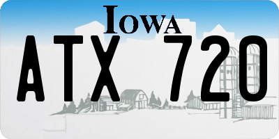 IA license plate ATX720