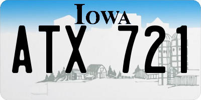 IA license plate ATX721