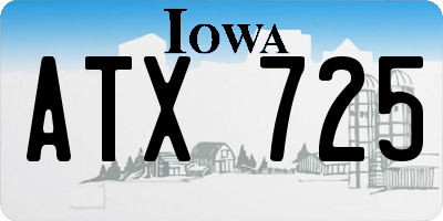 IA license plate ATX725