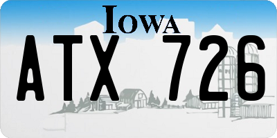 IA license plate ATX726