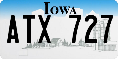 IA license plate ATX727