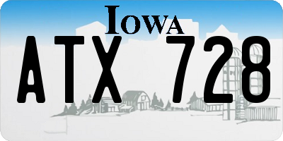 IA license plate ATX728