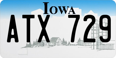 IA license plate ATX729