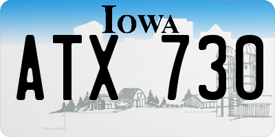 IA license plate ATX730