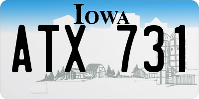 IA license plate ATX731