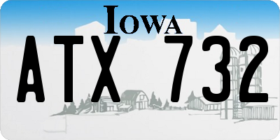 IA license plate ATX732