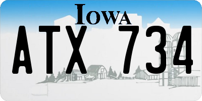 IA license plate ATX734