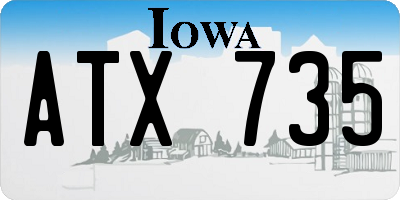 IA license plate ATX735