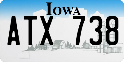 IA license plate ATX738