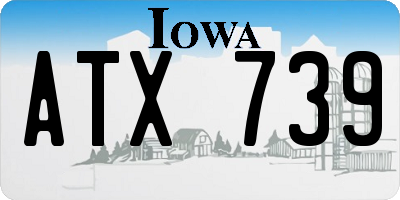 IA license plate ATX739