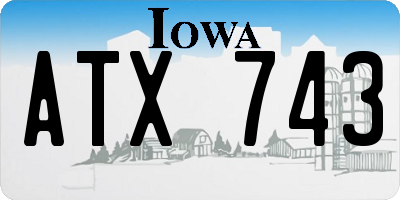IA license plate ATX743