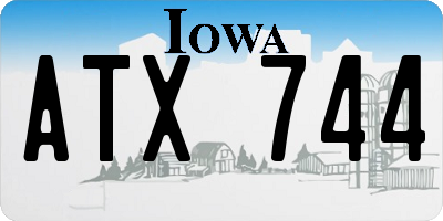 IA license plate ATX744