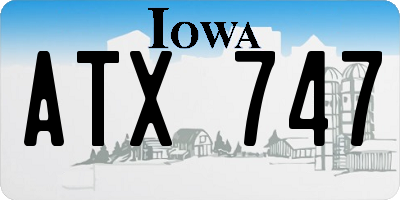 IA license plate ATX747