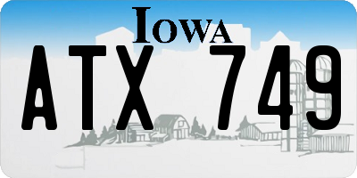 IA license plate ATX749