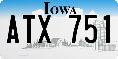 IA license plate ATX751