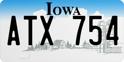 IA license plate ATX754