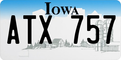 IA license plate ATX757