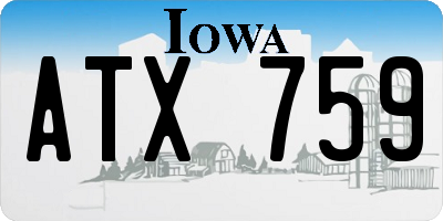 IA license plate ATX759