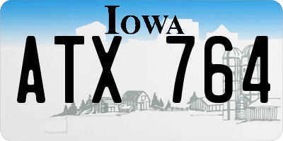 IA license plate ATX764
